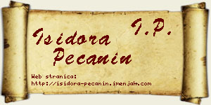 Isidora Pečanin vizit kartica